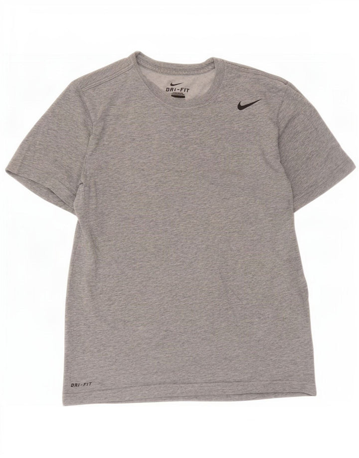 Nike Hommes Dri Fit T-Shirt Haut Petit Gris Coton