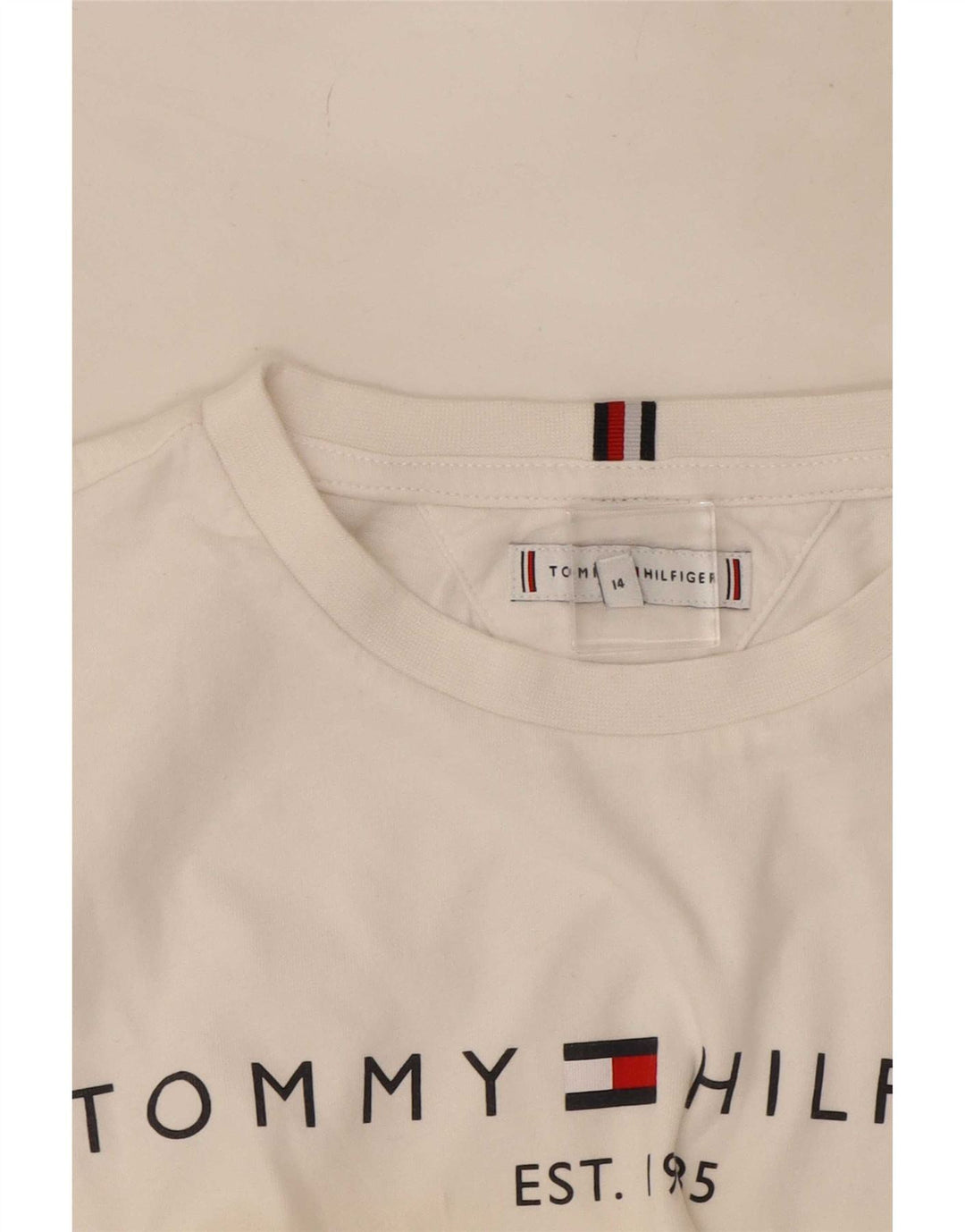 Tommy Hilfiger Haut graphique à manches longues pour garçon 13-14 ans Blanc