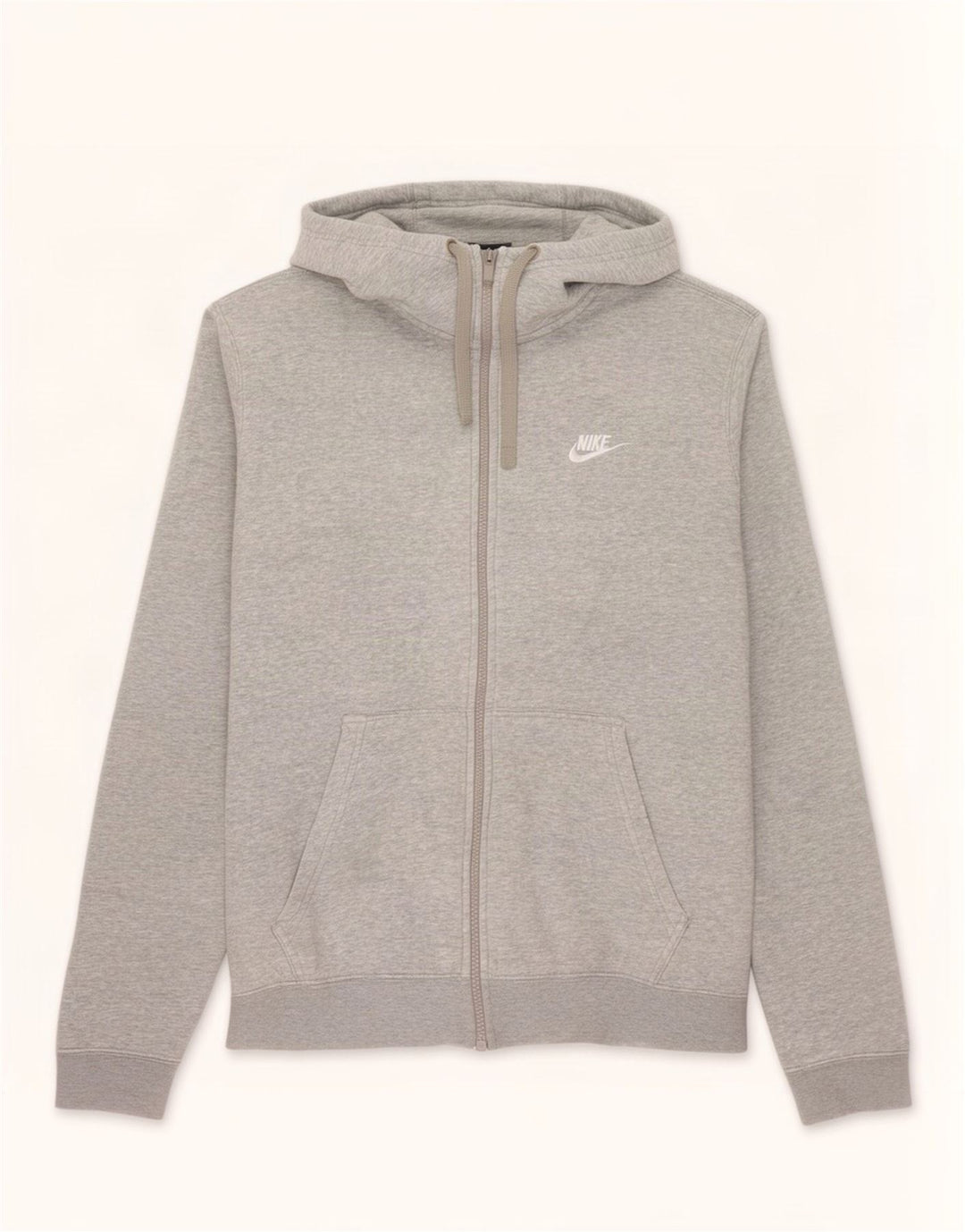 Nike Pull à capuche zippé en coton gris moyen pour homme