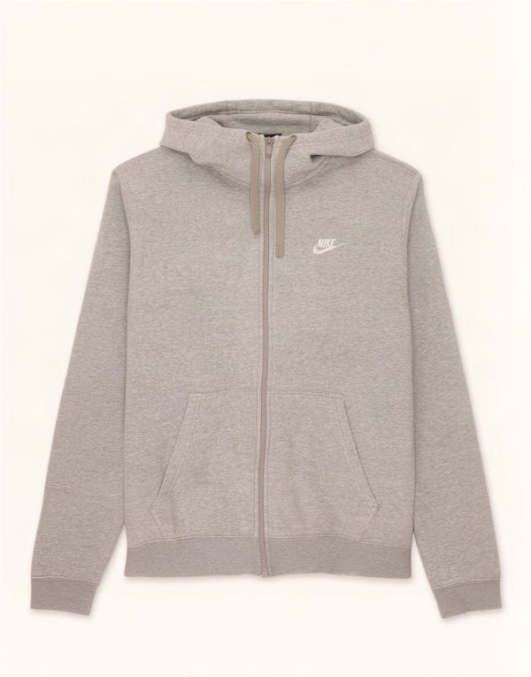 Nike Pull à capuche zippé en coton gris moyen pour homme