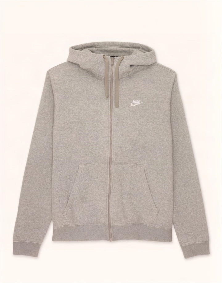 Nike Pull à capuche zippé en coton gris moyen pour homme