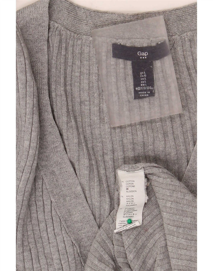 Gap Cardigan Femme Pull UK 14 Grand Gris Coton Classique
