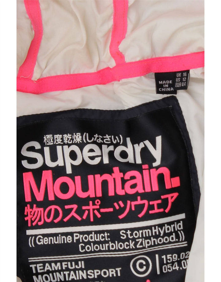 Superdry Veste matelassée à capuche pour femme UK 16 Large Bleu marine Colourblock