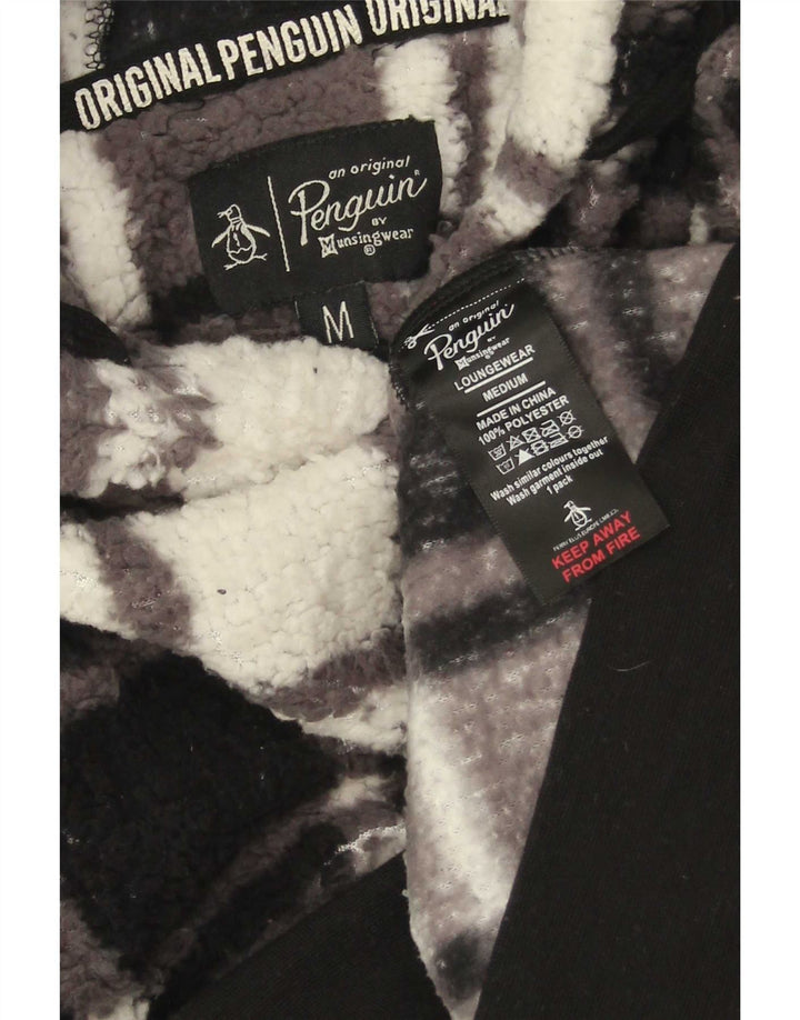 Penguin Pull Polaire à Capuche Homme Noir Moyen à Carreaux Polyester