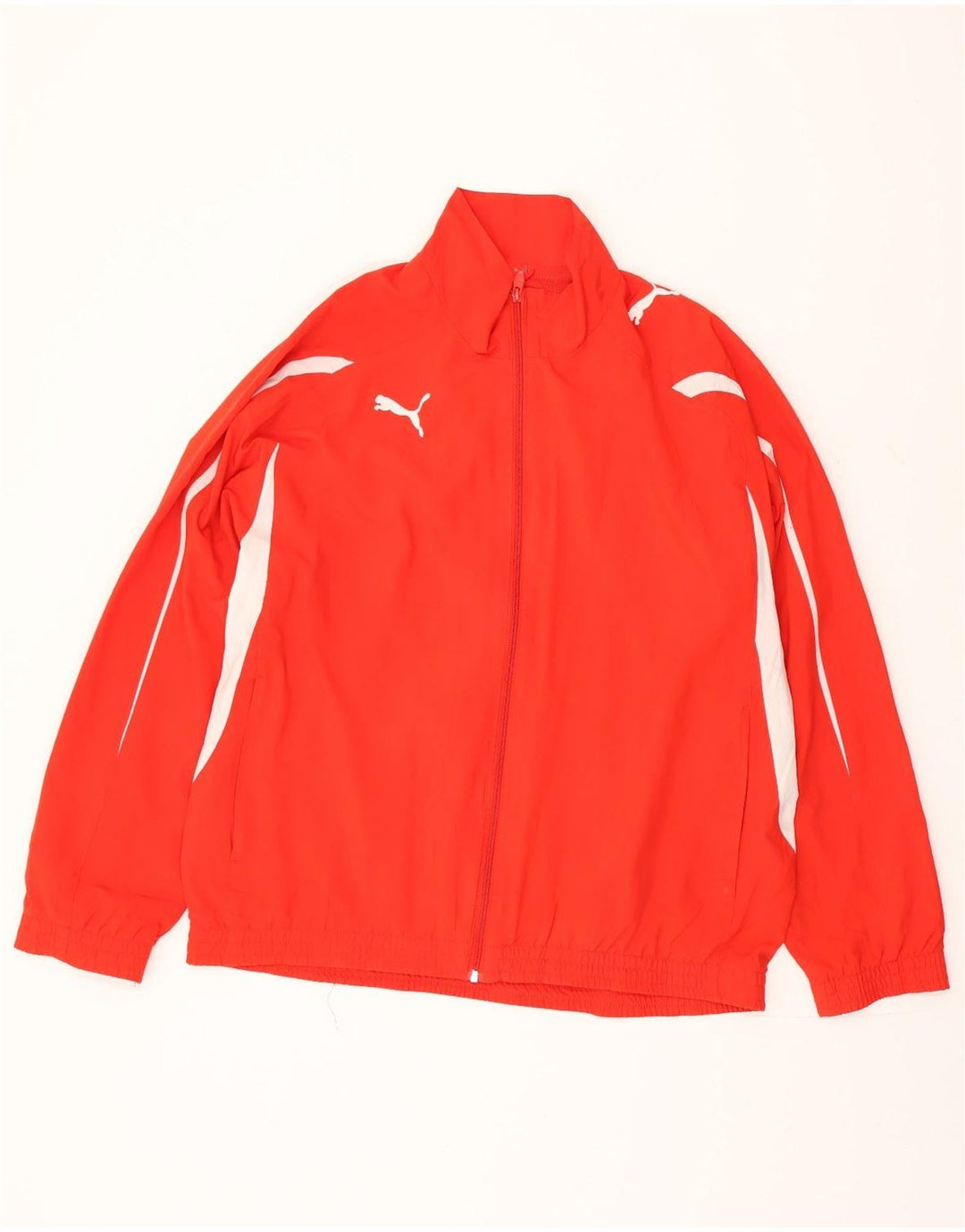 Puma Veste de survêtement pour homme Large Rouge Colorblock Polyester