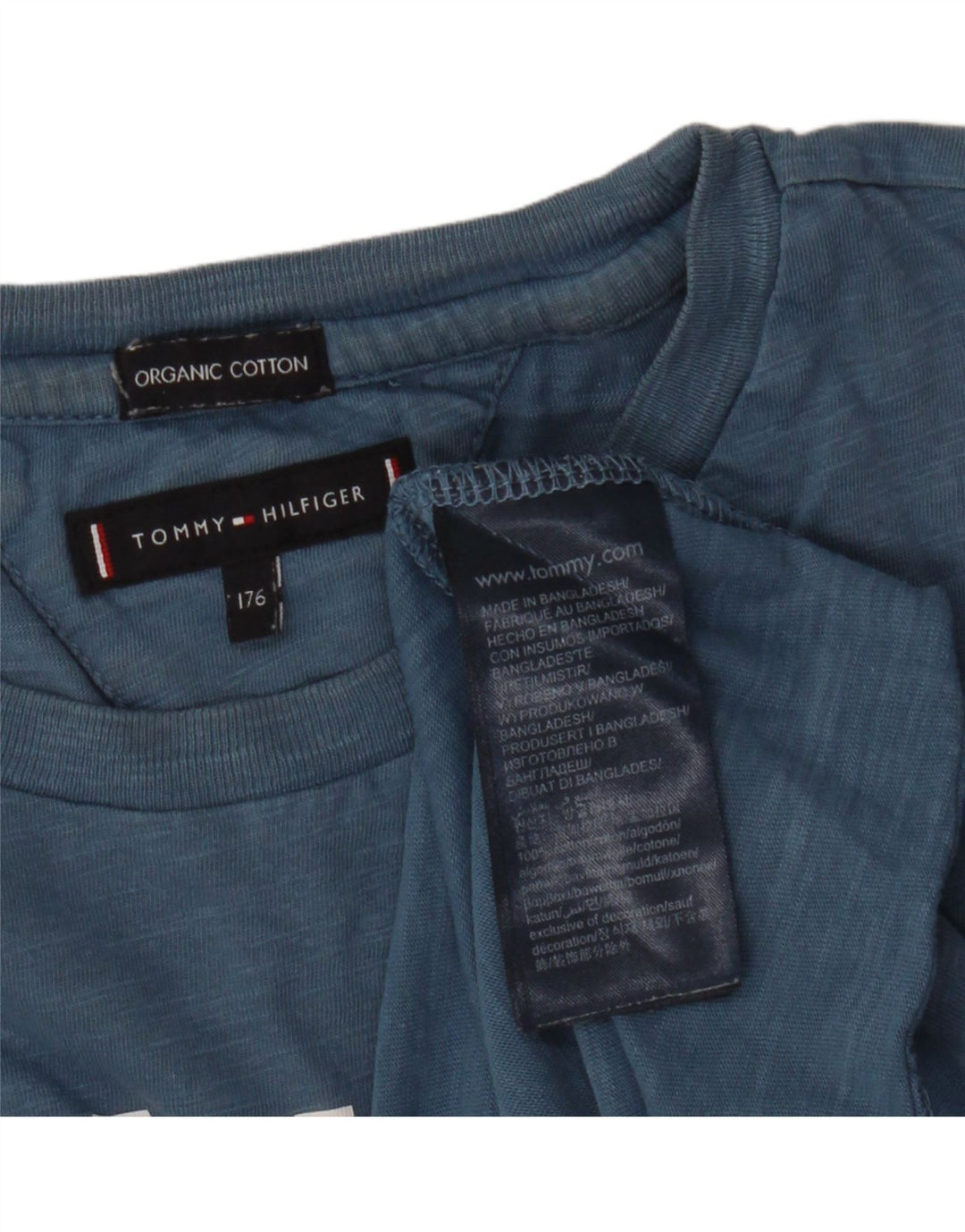 TOMMY HILFIGER T-Shirt Graphique Garçon 15-16 ans Bleu Coton