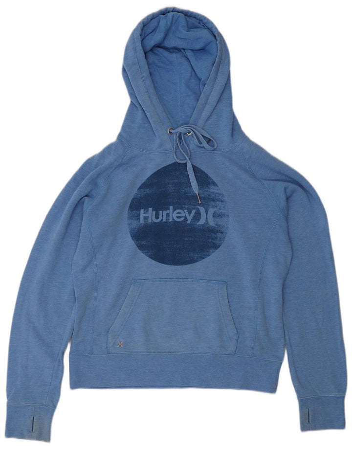 HURLEY Pull à capuche graphique pour femme UK 14 Bleu moyen