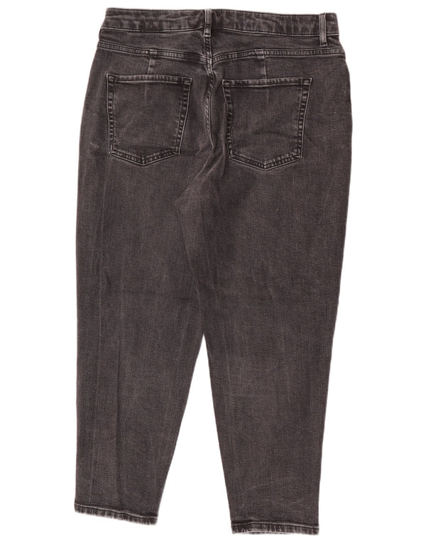 Marks & Spencer Jean court fuselé Mom pour femme UK 14 Large W32 L25 Gris