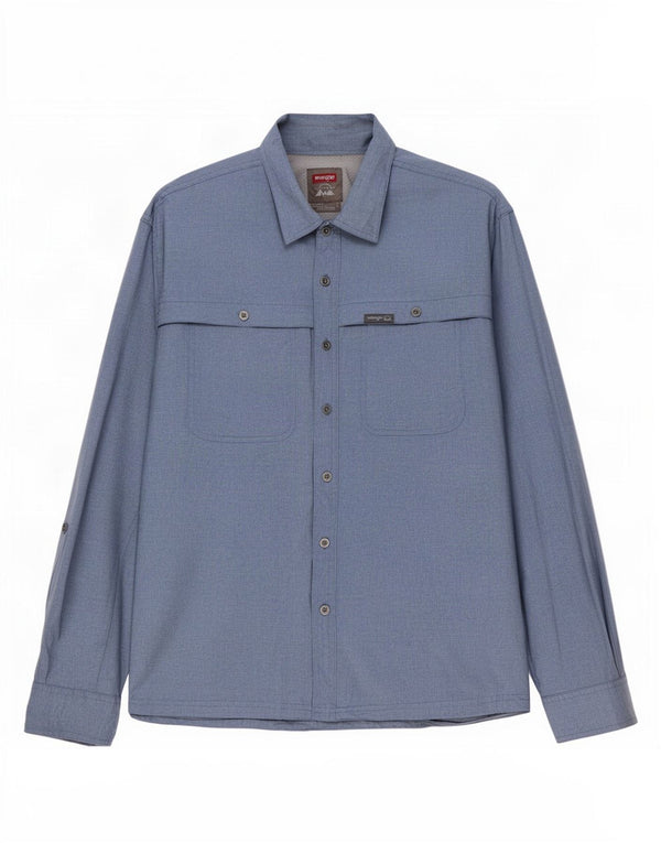 Wrangler Chemise Regular Fit Homme XL Bleu Polyester