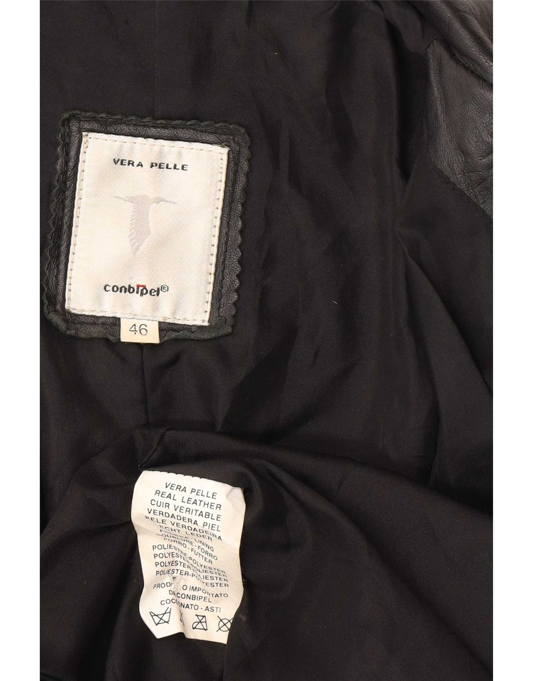 Conbipel Manteau en Cuir Homme IT 46 Petit Cuir Noir