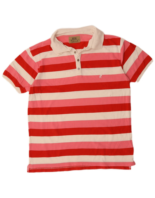 RIFLE Polo Rugby Homme 2XL Coton Rayé Rose