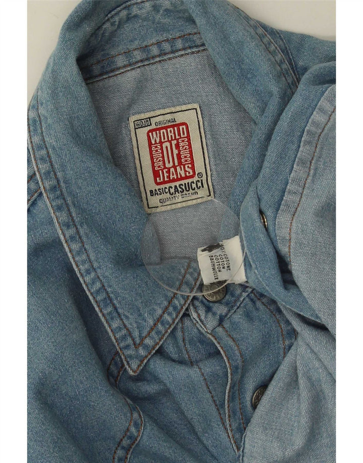 Casucci Chemise en Jean Bleu Moyen Coton Homme