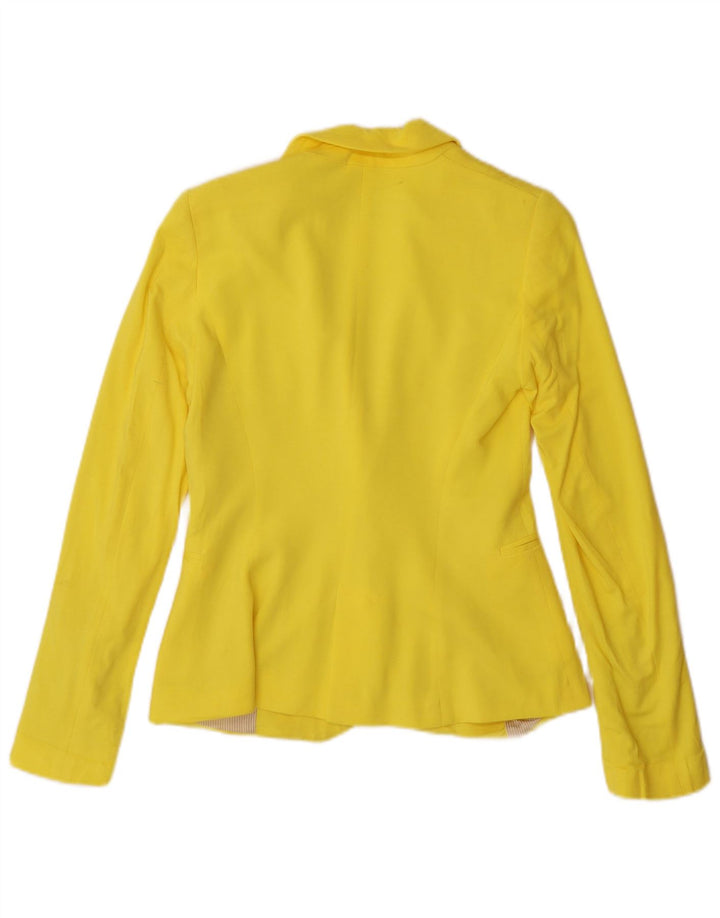 Zara Veste Blazer 1 Bouton Femme UK 6 XS Jaune Viscose