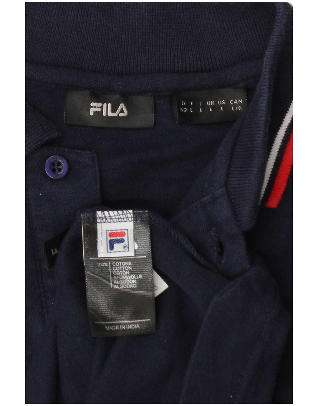 FILA Polo Homme Large Bleu Marine Coton