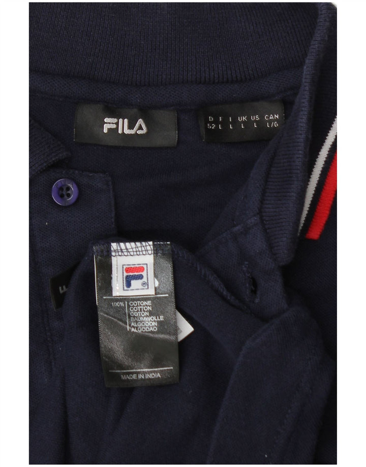 FILA Polo Homme Large Bleu Marine Coton