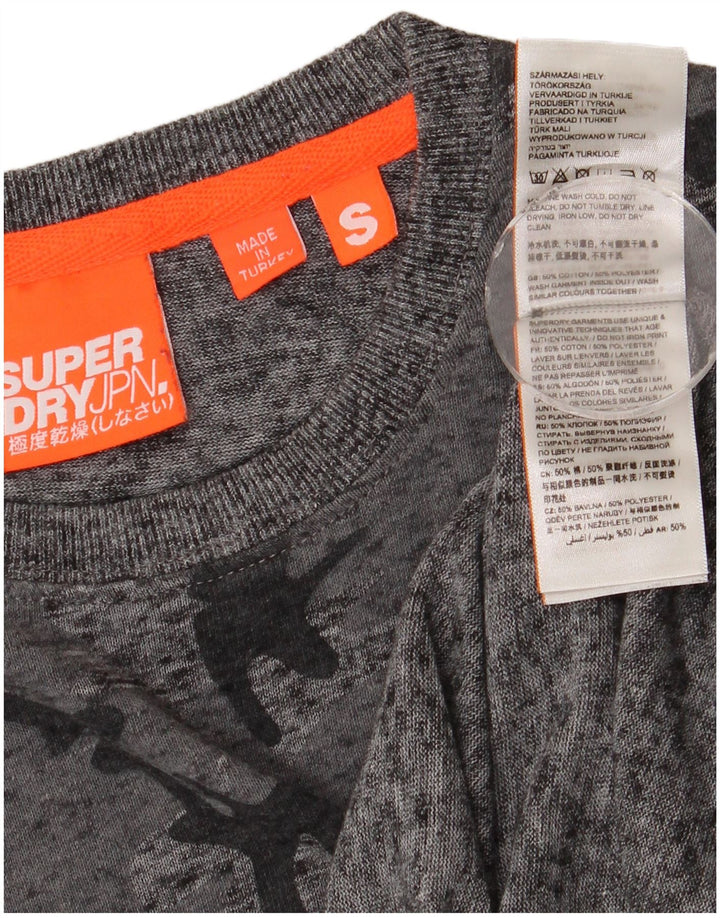 Superdry T-Shirt Top Petit Gris Camouflage Coton Homme
