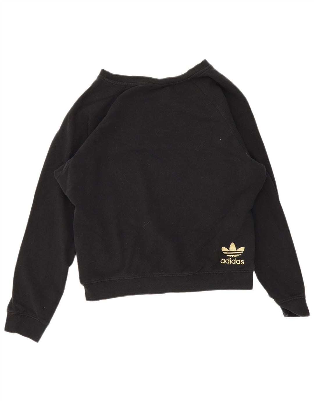 Adidas Sweat-shirt graphique pour femme UK 14 en coton noir moyen