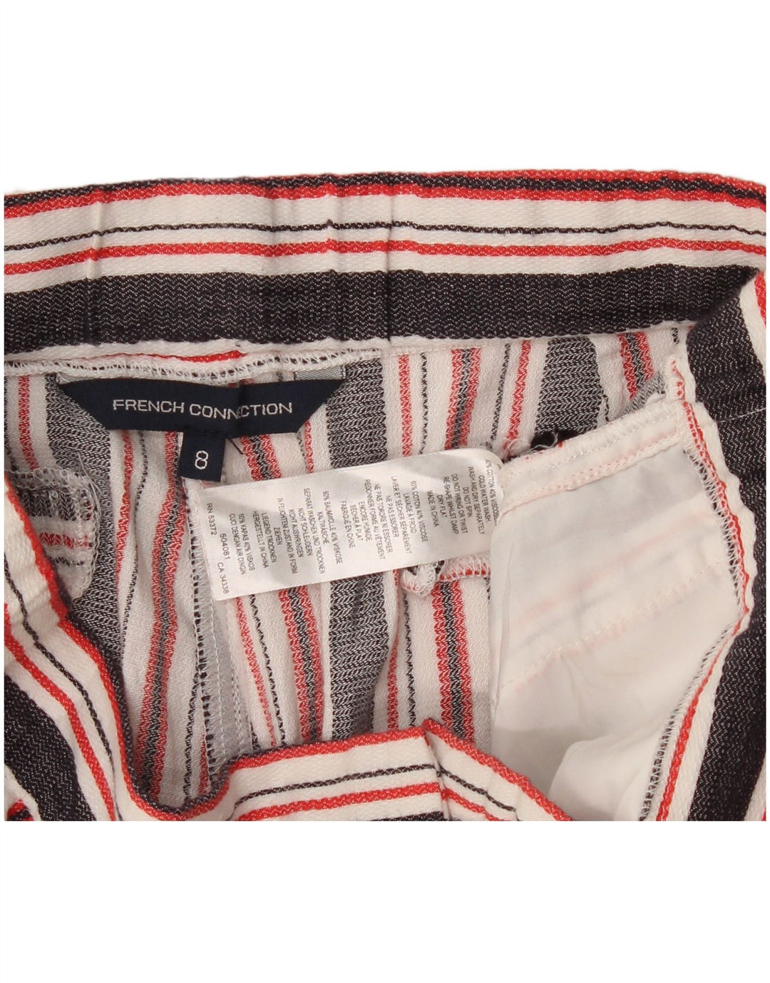 French Connection Short Chino Femme UK 8 Small W28 Rayé Multicolore