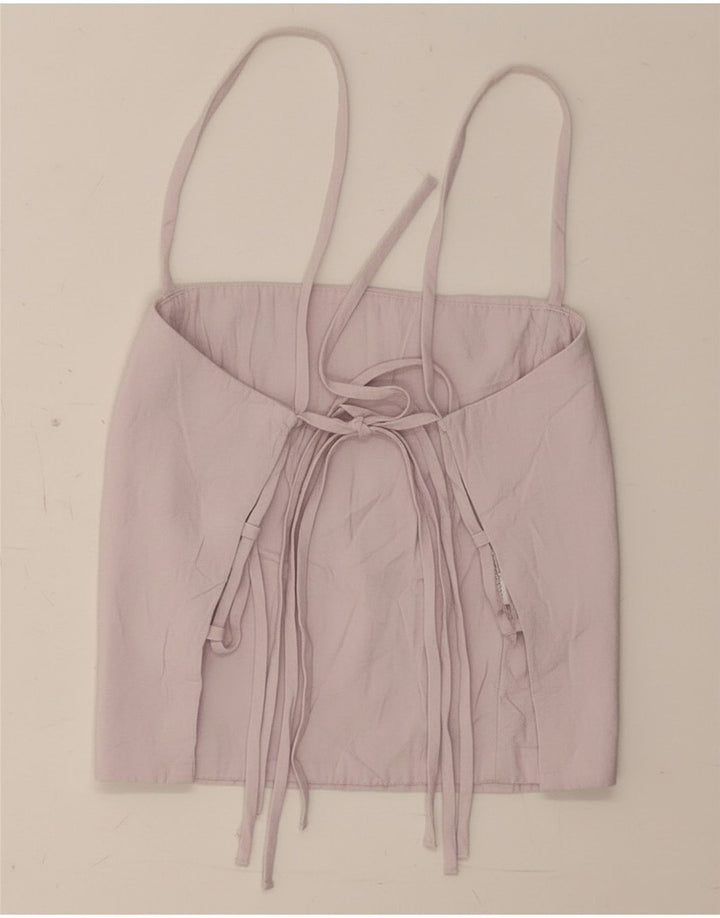 Zara Womens Crop Corset Top UK 8 Small Violet Modal