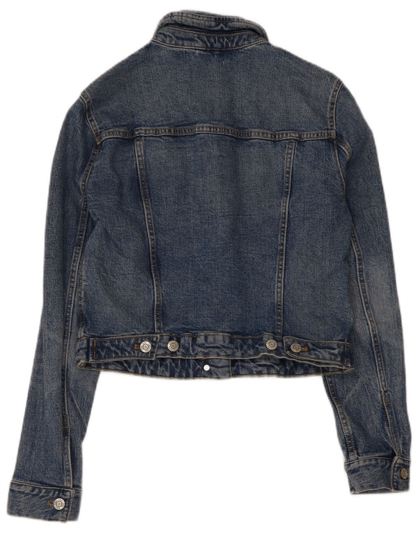 Zara Veste en jean courte pour femme UK 10 Petit Bleu