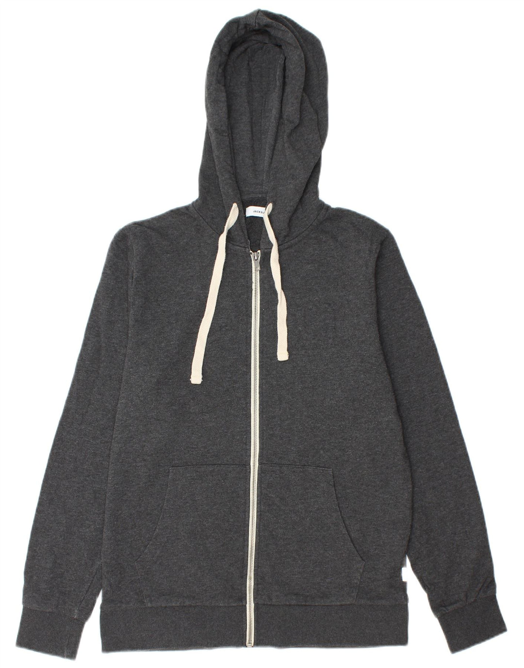 JACK & JONES Pull à Capuche Zippé Homme Gris Moyen Coton