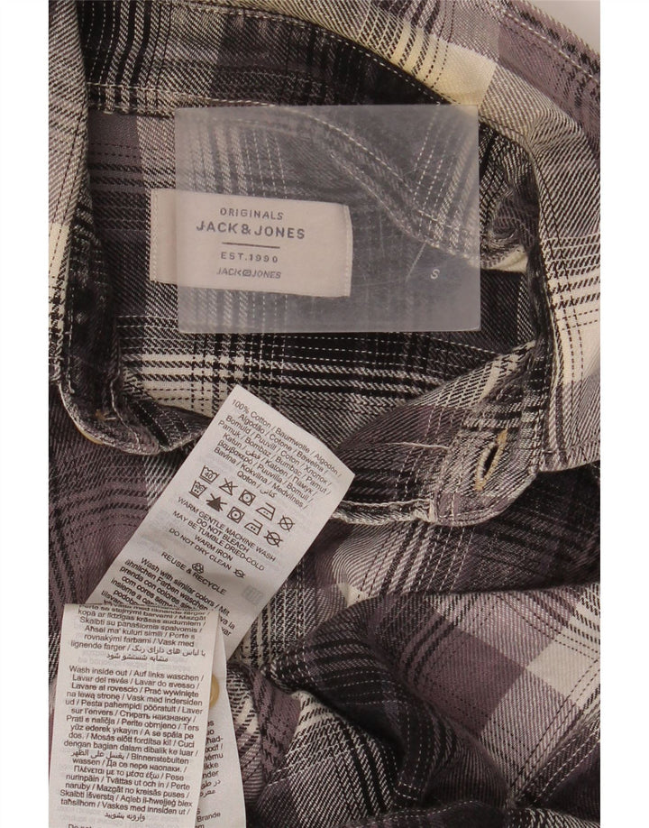 Jack & Jones Chemise en Flanelle Homme Petit Carreau Gris Coton