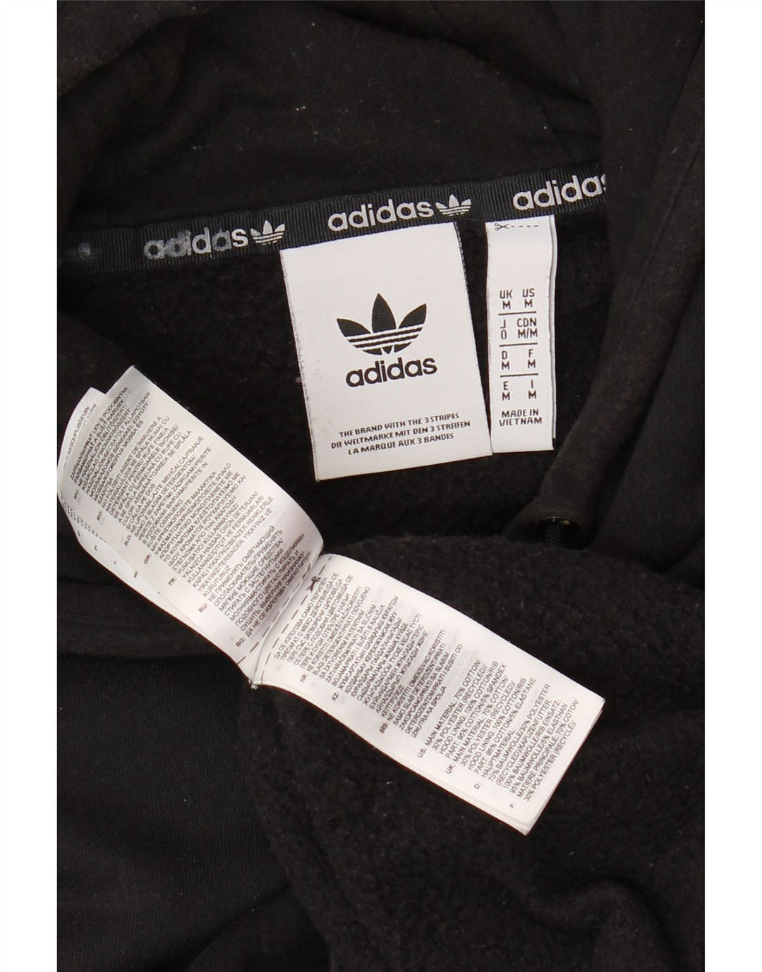 ADIDAS Pull à capuche pour homme en coton noir moyen