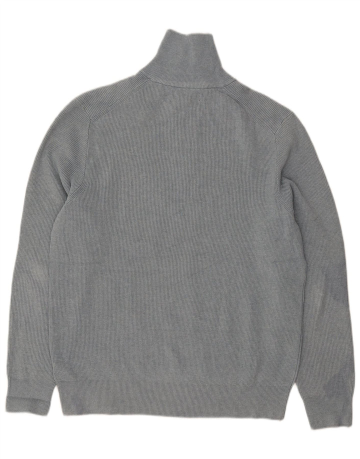 Marks & Spencer Pull à col zippé pour homme, grand bleu, polyester