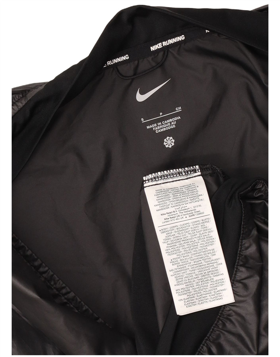 Veste de pluie Nike Running Graphic pour femme UK 10 Small Noir Colourblock