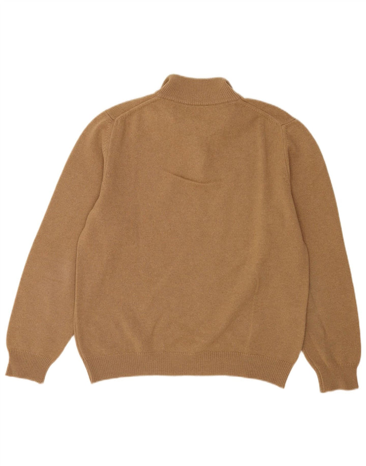 Henry Cottons Pull à col boutonné pour homme en laine beige moyen