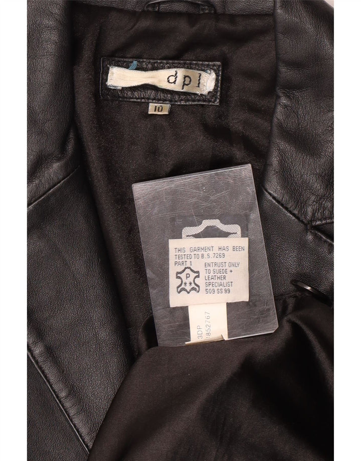 DPL Manteau en cuir pour femme UK 10 Petit cuir noir