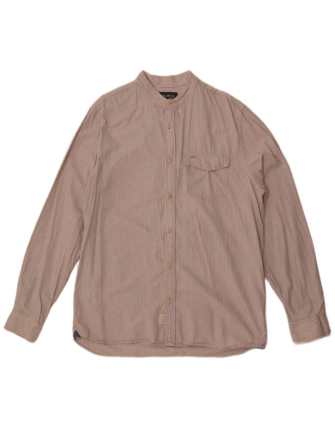 Woolrich Chemise Homme Large Blanc Rayé Coton