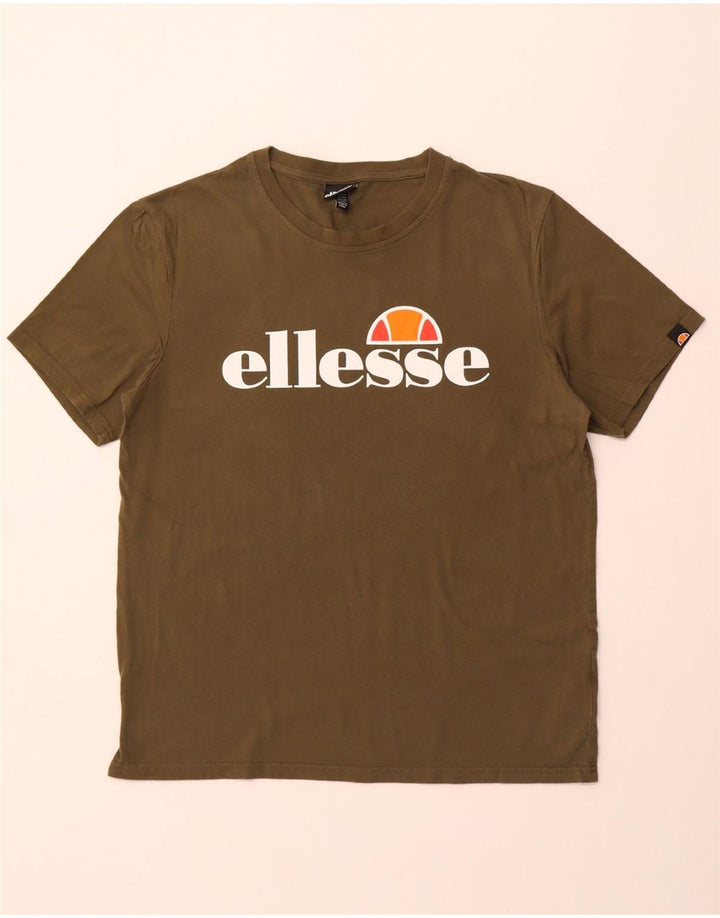 ELLESSE T-Shirt Graphique Top XL Kaki Coton Homme