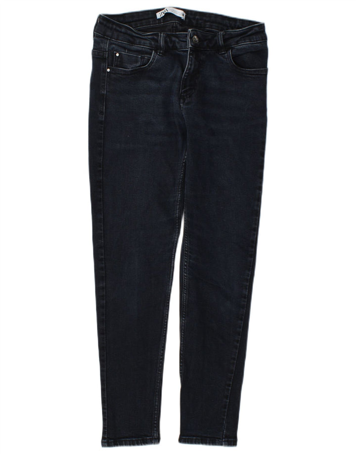 Zara Jean Slim Femme EU 40 Moyen W30 L26 Bleu Marine Coton