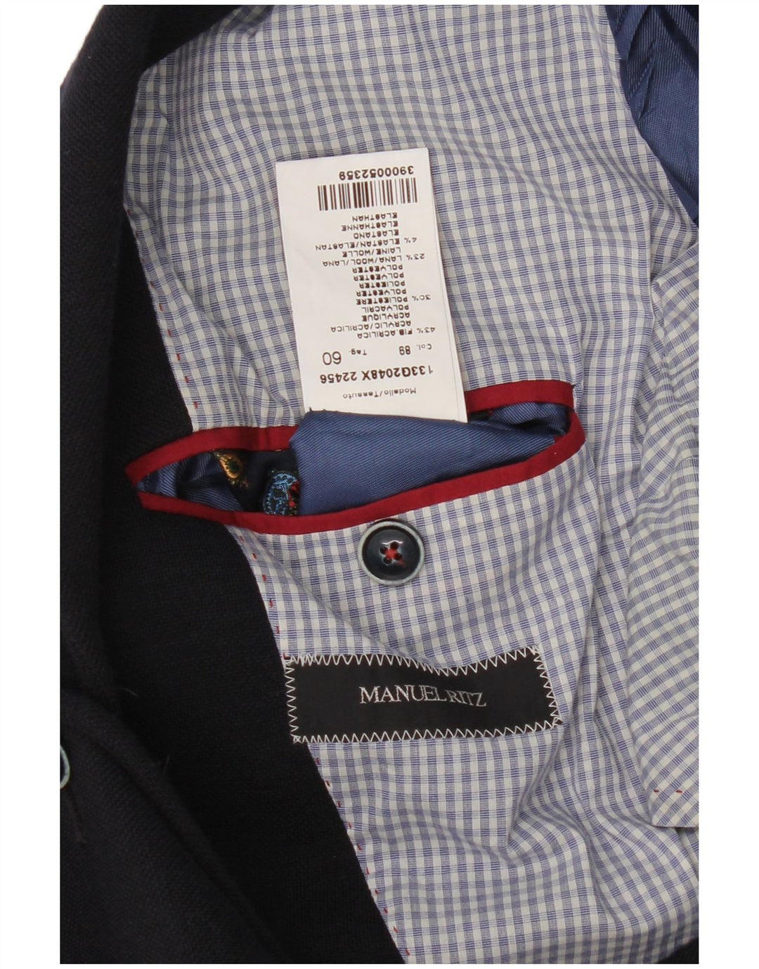 Manuel Ritz Veste Blazer 3 Boutons Homme IT 60 5XL Bleu Marine Acrylique