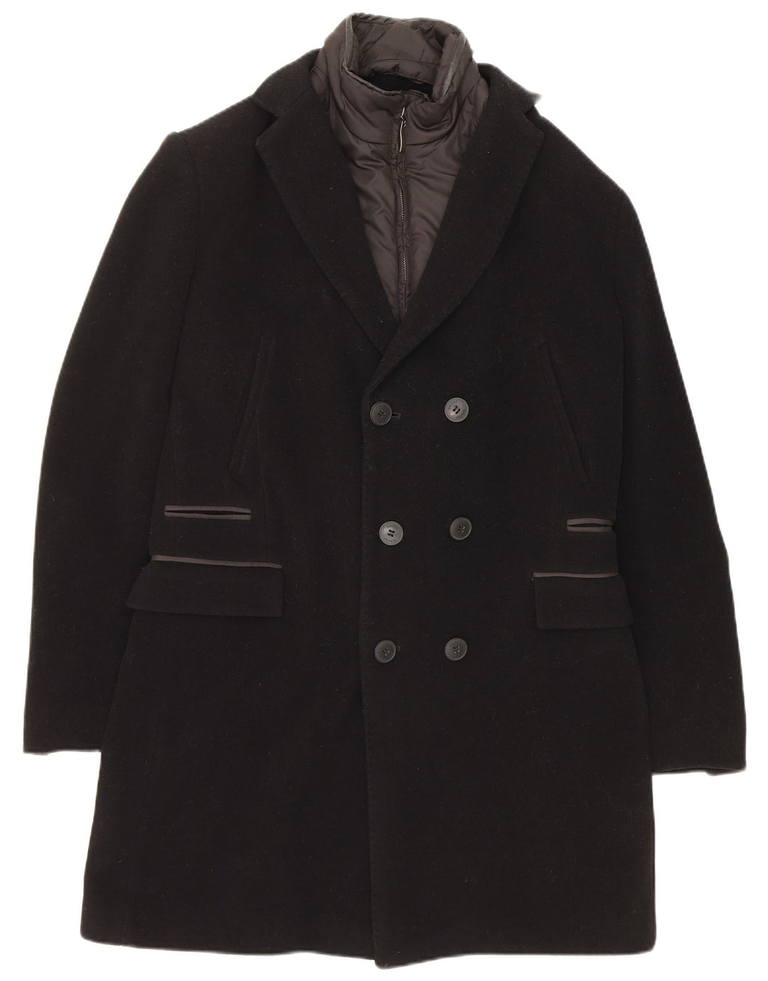 Gaudi Homme Manteau Croisé IT 48 Laine Noir Moyen