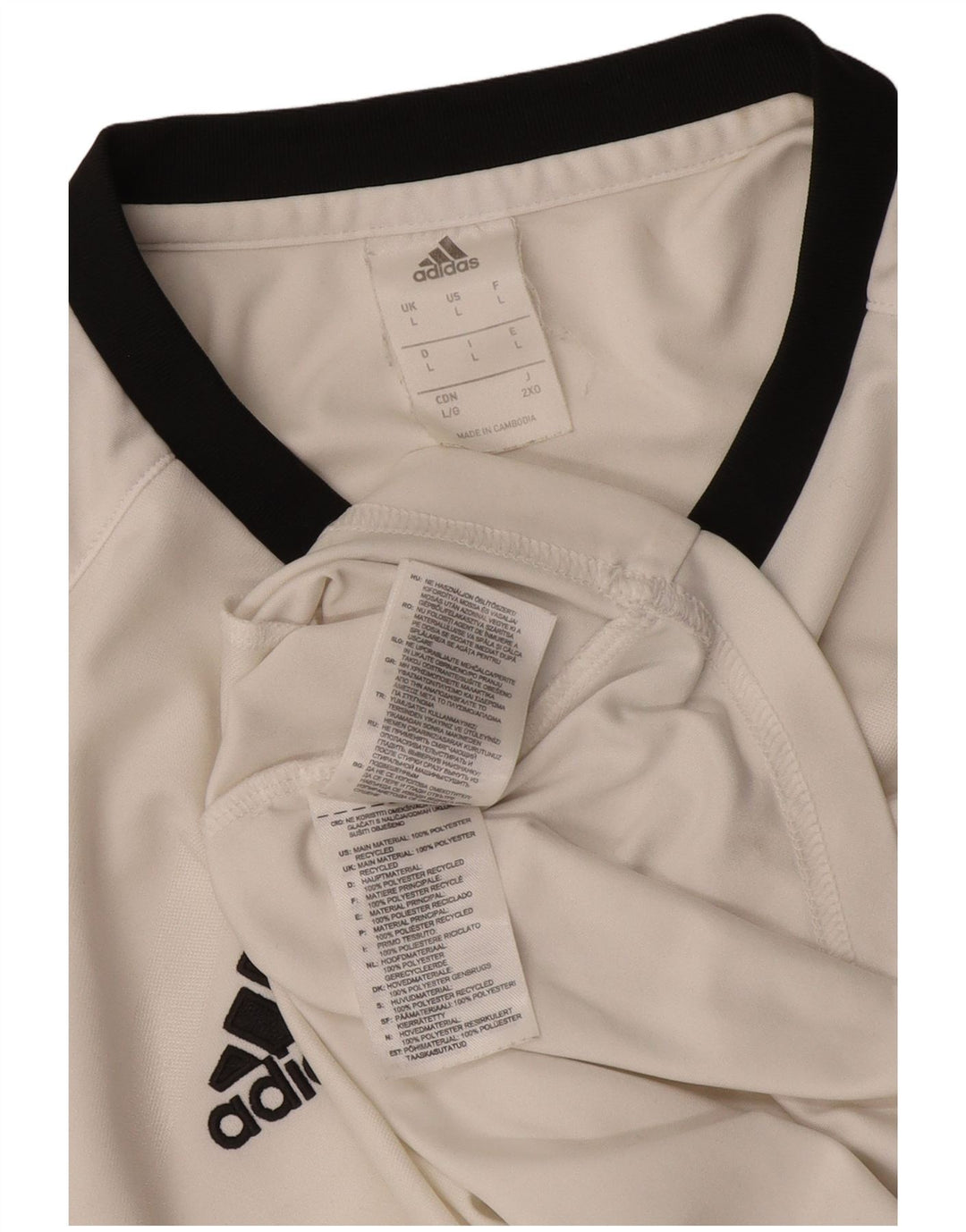 Adidas T-Shirt Femme Haut Large Blanc Colorblock Polyester