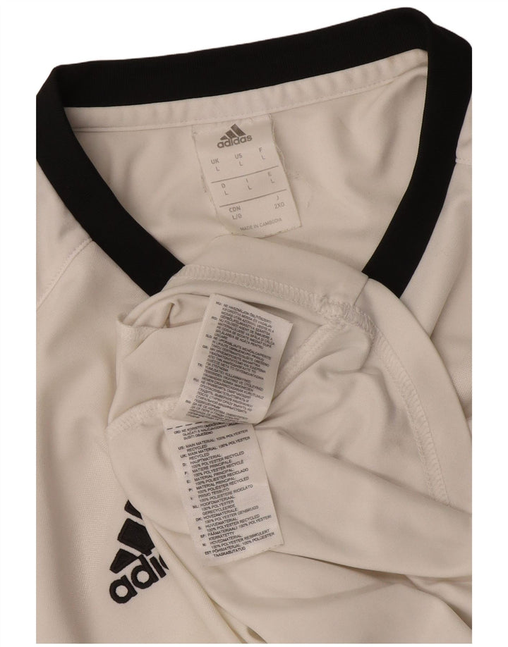 Adidas T-Shirt Femme Haut Large Blanc Colorblock Polyester