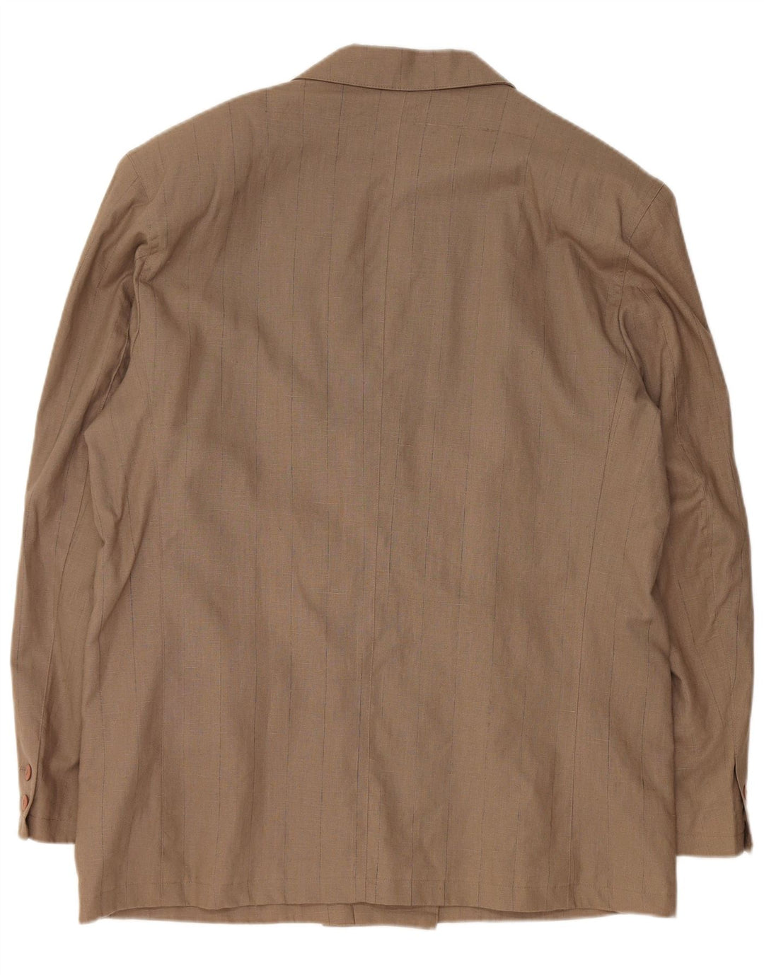 VINTAGE Veste Blazer Double Boutonnage Homme EU 56 3XL Lin Marron