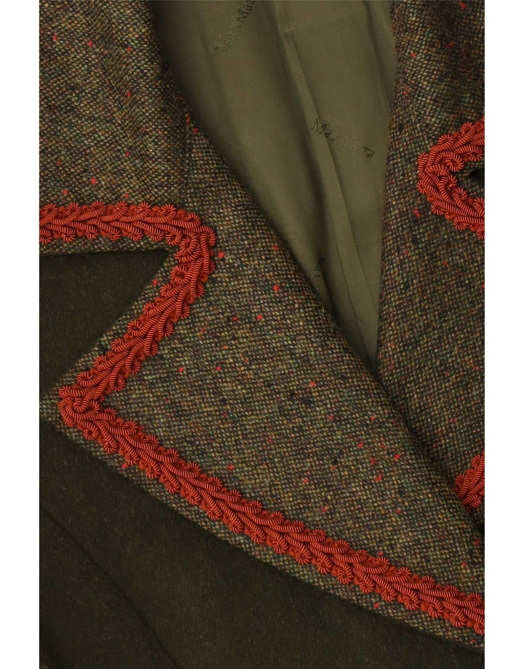 vintage Womens Overcoat UK 14 Moyen Vert Classique