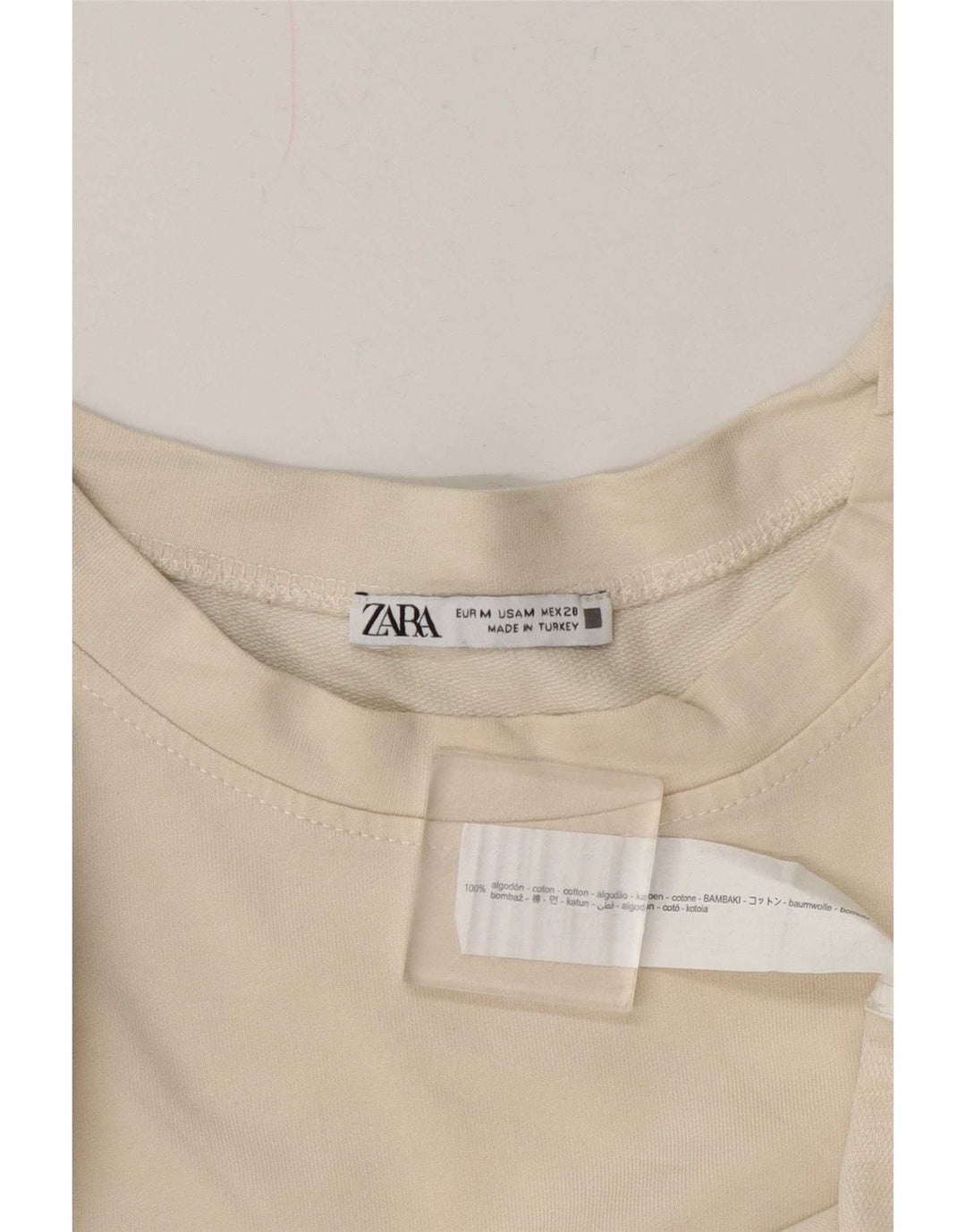 Zara Sweat-shirt surdimensionné graphique pour femme UK 14 Medium Blanc Floral