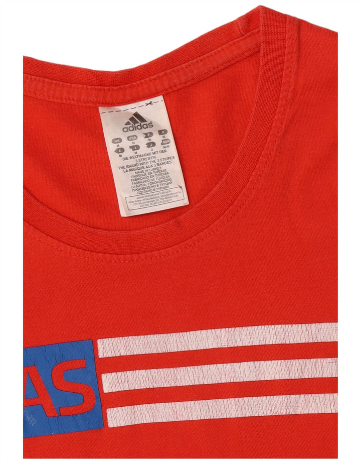 Adidas T-Shirt Graphique Homme Rouge Moyen Coton