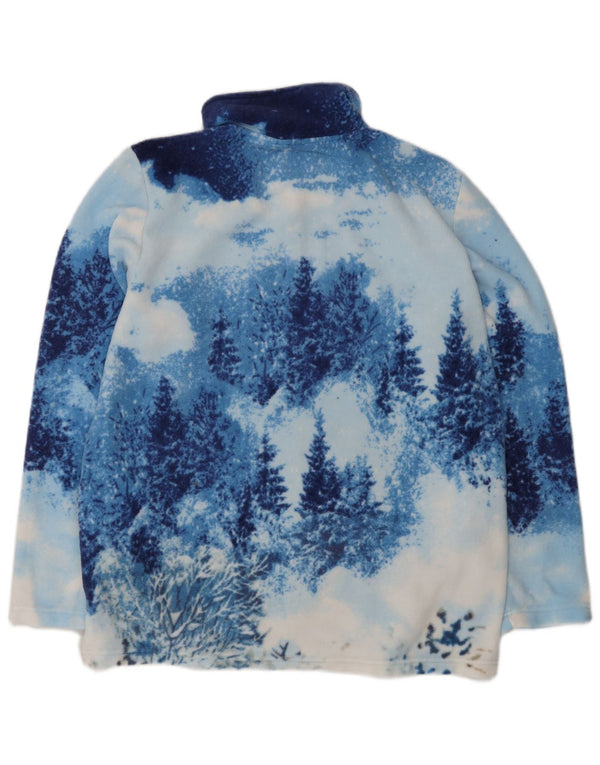Veste polaire graphique femme vintage UK 16/18 Grand imprimé animal bleu