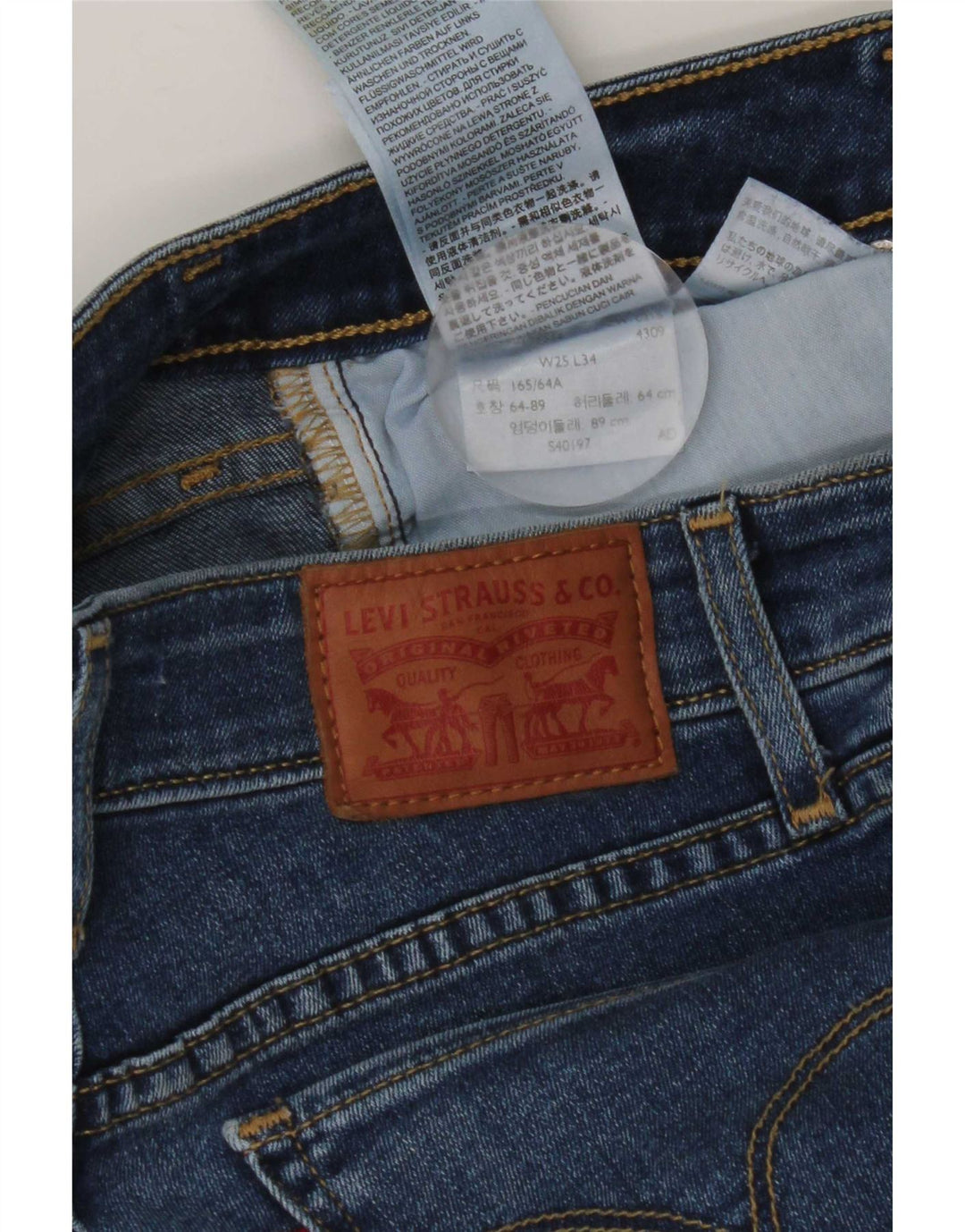 Levi's Jean Droit 714 Femme W25 L34 Bleu Coton