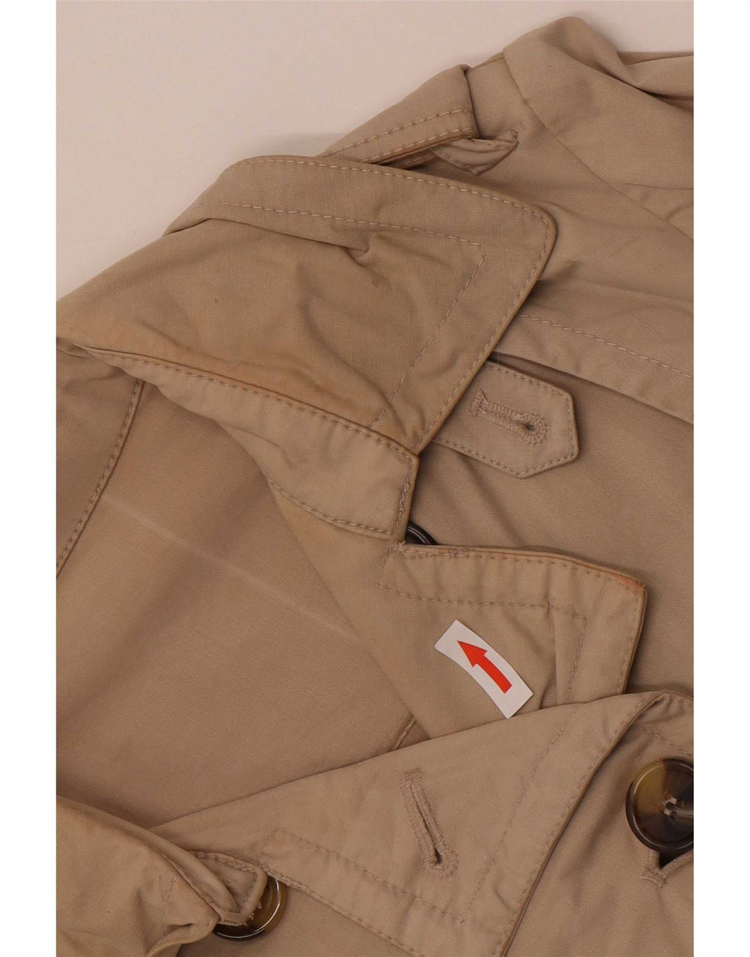 Massimo Dutti Trench-coat court à double boutonnage pour femme UK 14 Beige moyen