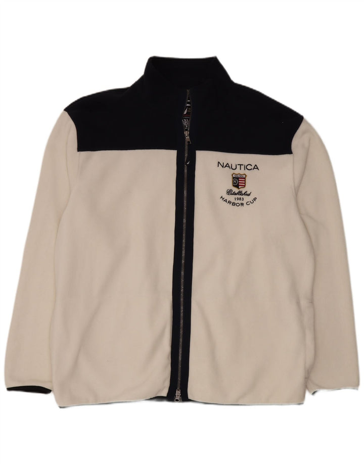 Nautica Veste Polaire Homme UK 44 2XL Blanc Colorblock Polyester