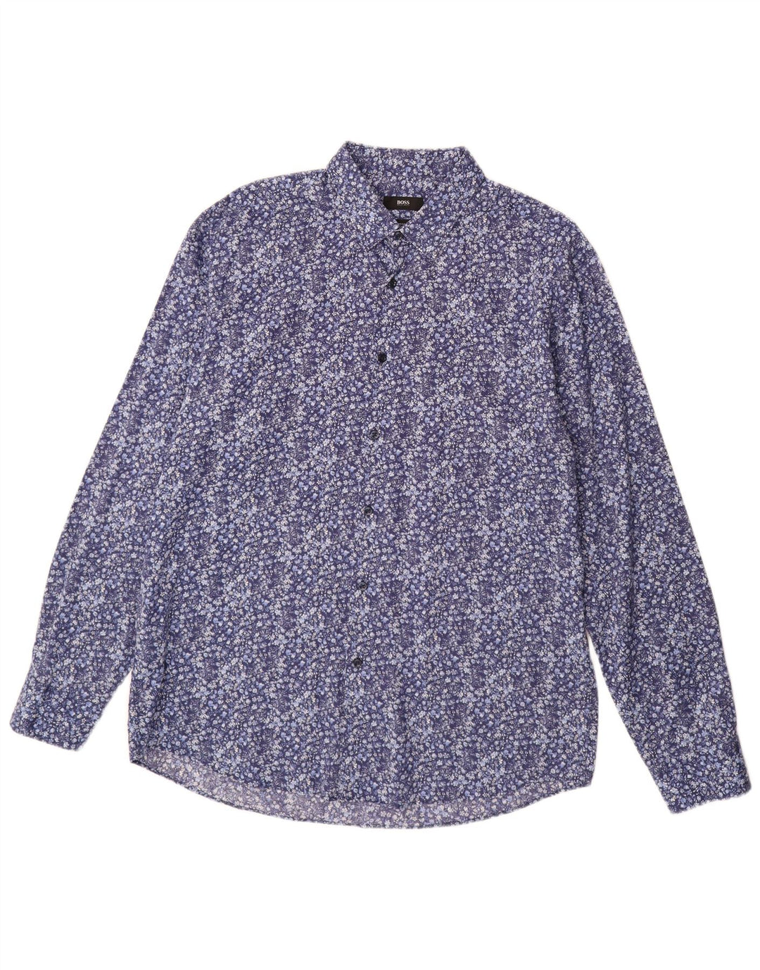 Hugo Boss Chemise Regular Fit Homme Taille 43 17 XL Coton Floral Bleu