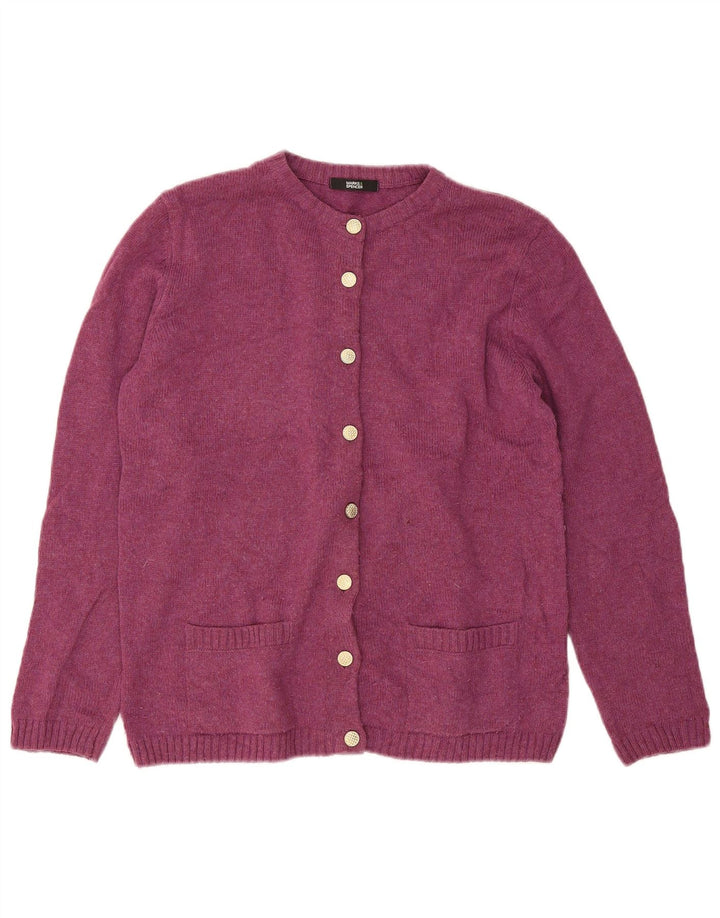 Marks & Spencer Pull Cardigan pour Femme UK 12 Acrylique Violet Moyen