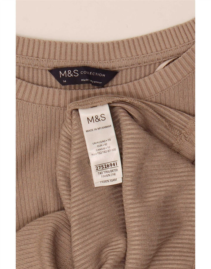 Marks & Spencer Haut à manches longues pour femme UK 44 Beige moyen Polyester