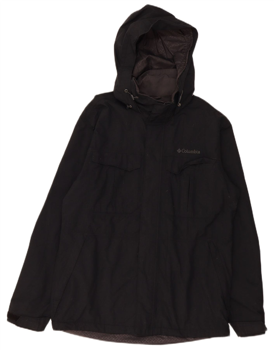 Columbia Veste coupe-vent à capuche pour homme UK 38 Medium Noir Nylon